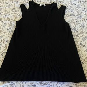 Calvin Klein Black Ribbed Knit Top